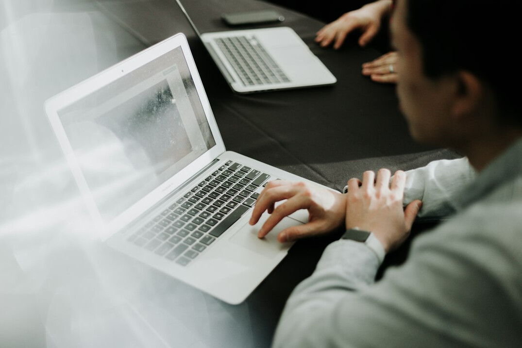 person working remotely